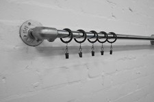 Curtain Pole Rail Tension Rod Industrial Metal Silver Chrome Pipe Key Clamp