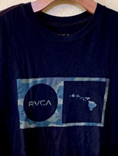 RVCA VA Camo Hawaii Mens Black T Shirt Size S