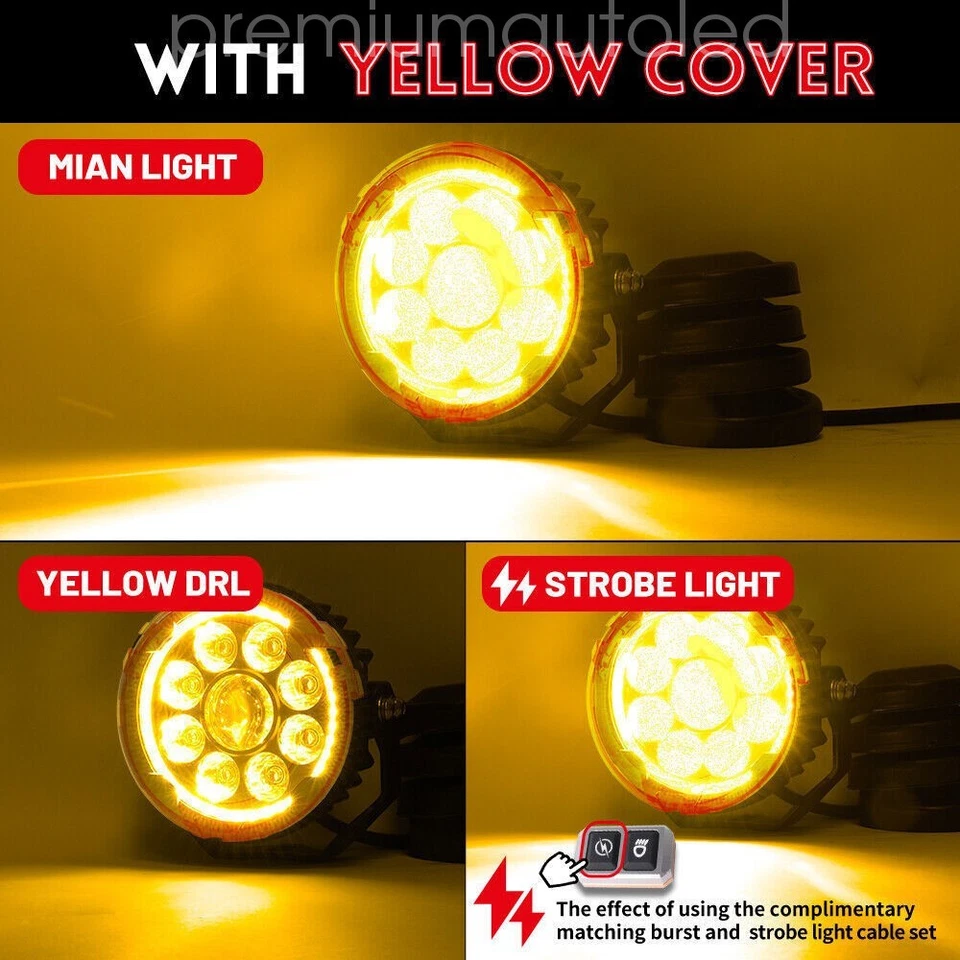COLIGHT 2X 4.5inch D09 Pro Series Amber DRL Motorcycle Lights With High&Low Beam - Image 4 of 4