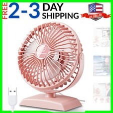 USB Desk Fan, USB Fans Mini, 360 Rotation Desktop FanS with 3 Speed, Table Pe...