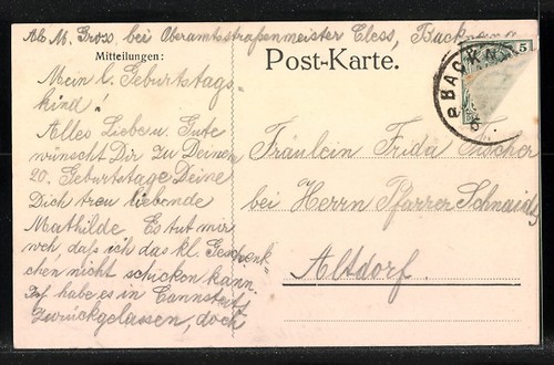Ansichtskarte Backnang, Ortsansicht aus der Vogelschau 1914 - Picture 2 of 2