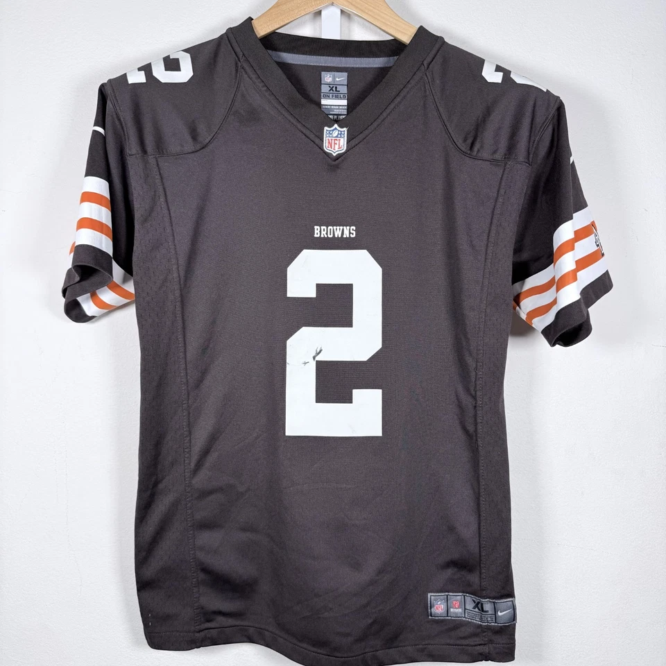 Camiseta deportiva Johnny Manziel #2 Cleveland Browns Nike NFL On Field negra para hombre talla XL Foto 2 de 4