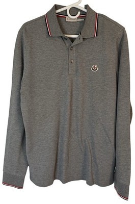 Moncler Long Sleeve Polo Shirt Mens Medium Slim Fit 3-Button Casual MANICA  LUNGA