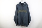 Vintage 90s Y2K Mens 3XL Spell Out University of Michigan Hoodie Sweatshirt Gray