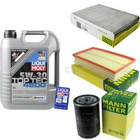 Mann Inspektionspaket 5L Liqui Moly Top Tec 5W-30 FüR VW Golf IV 1.6 2.0 1.8 T