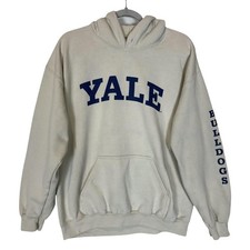 Yale Bulldogs Sweatshirt Mens Large Beige NCAA College Yale University Hoodie