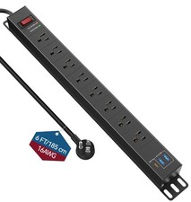 8 Outlet Heavy Duty Power Strip with USB PD 20W, Surge Protector 6FT Cord Lon...