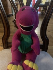 VTG 96 Playskool Hasbro Talking Barney Plush Purple Green Dinosaur Tested Works