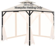 Gazebo Universal Replacement Mosquito Netting, 10'x12' 10x12, Beige 