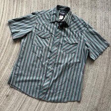 Vintage 90s Wrangler Western Pearl Snap Shirt Cowboy Cut Size Large