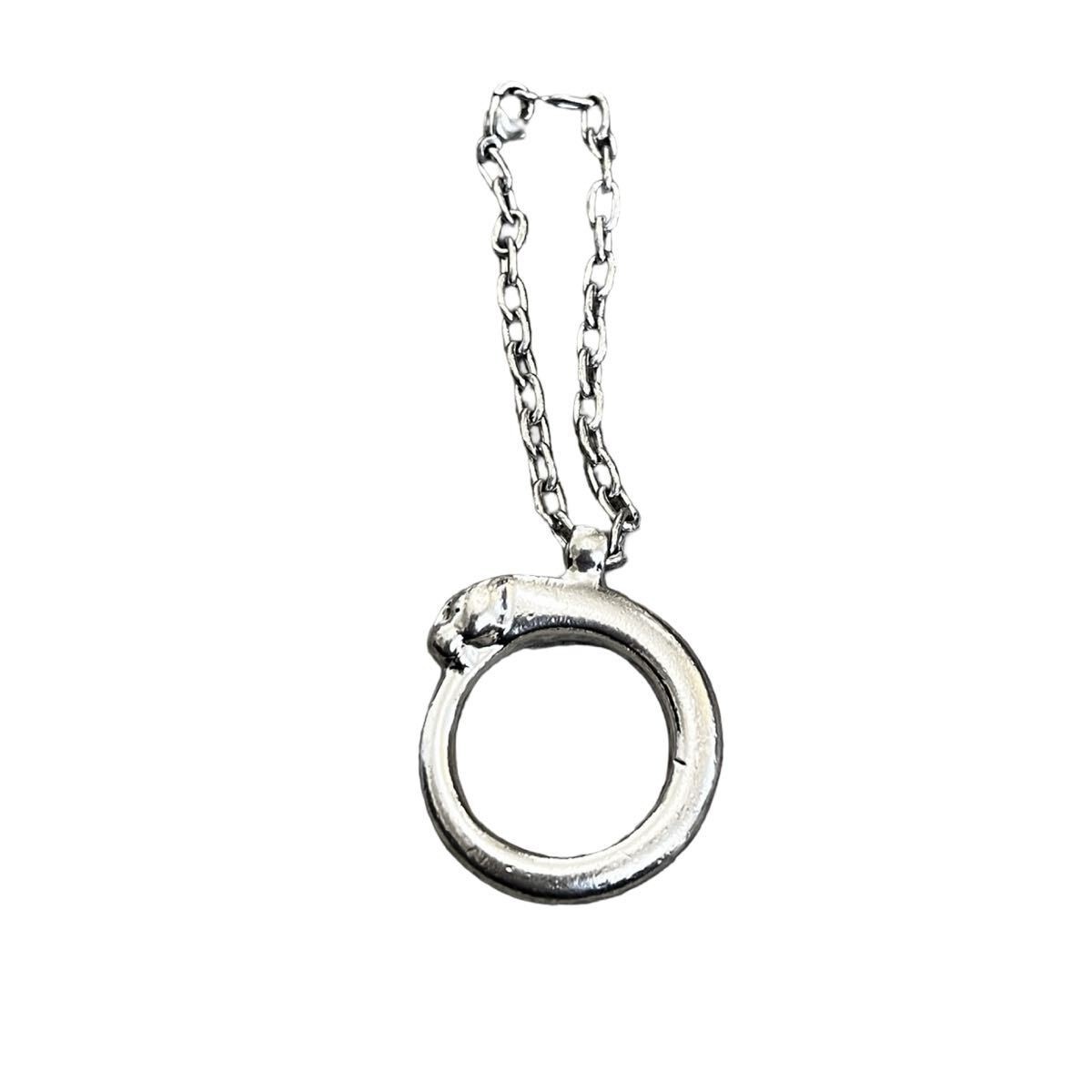 Cartier Panther Panthere Key Ring Bag Charm Key Chain Silver Metal