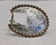 DALE CHAVEZ DESIGN BY VTG BELT BUCKLE SILVER W/COPPER EDGE 2.75" X 2.25" SIGNED