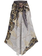 Boho Sommerrock, Maxirock Hippie chic - weiß...
