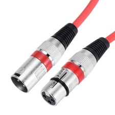 XLR Male to XLR Female Cable, 10ft XLR to XLR Microphone Cable, Red