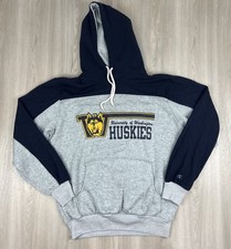 VTG Washington Huskies Champion Hoodie Screen Print Sweatshirt Large Colorblock