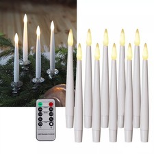 10er Set LED Stabkerzen Flammenlosen Flackern...