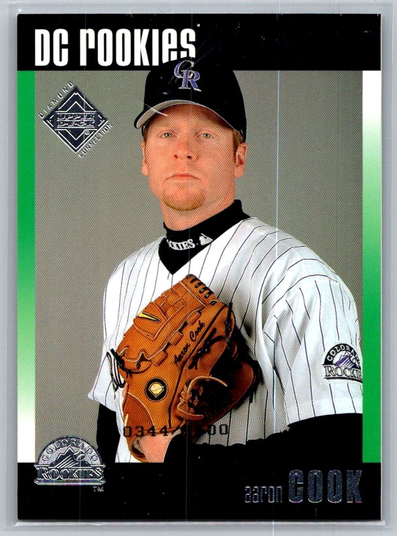 2002 UD Diamond Connection Baseball #188 Aaron Cook RC 344/1500 - Rockies