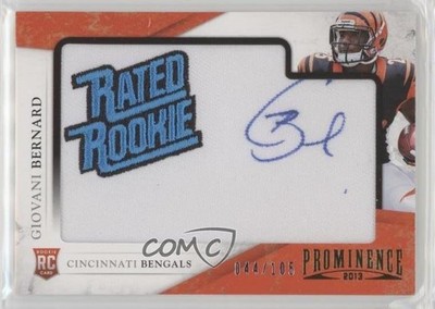 2013 Panini Prominence 44/105 Giovani Bernard #137 RPA Patch Auto RC n0c