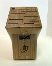 Shun Bamboo 11-Slot Slimline Knife Block, Brown Wood, Modern Knife Holder