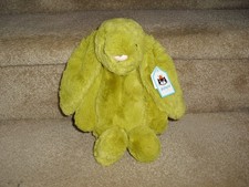 JELLYCAT ZINGY GREEN BASHFUL BUNNY 12" MEDIUM RARE NEW WITH TAGS