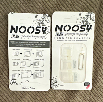 NOOSY Nano-SIM Kartenadapter Set auf Micro-SIM & Standard SIM mit SIM-Nadel. 10X