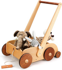 Wooden Baby Walker, Adjustable Speed Push Walker for Toddlers 1-3