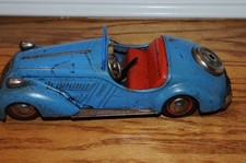 Antique Distler D-3200 Toy BMW Wanderer Wind Up Car US Zone Germany Clock Works 