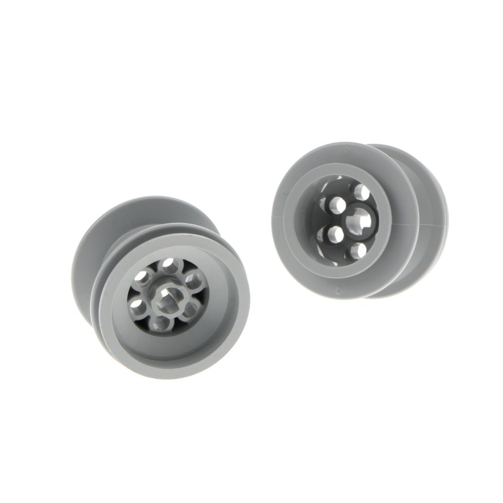 2x Lego Technic Rim 43.2x28 New-Light Gray Wheel Balloon Tire Car Solo 6580