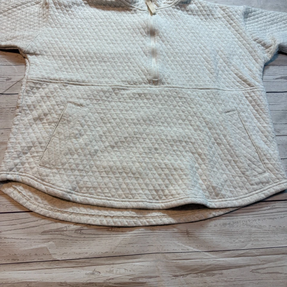 Suéter Pullover Acolchado Eddie Bauer 1/2 Cremallera Bronceado Para Mujer Talla XL Foto 3 de 4