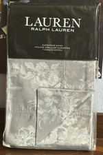 NEW Lauren Ralph Lauren Home Mya Jacquard Weave Cotton Euro Sham Soft Grey 170