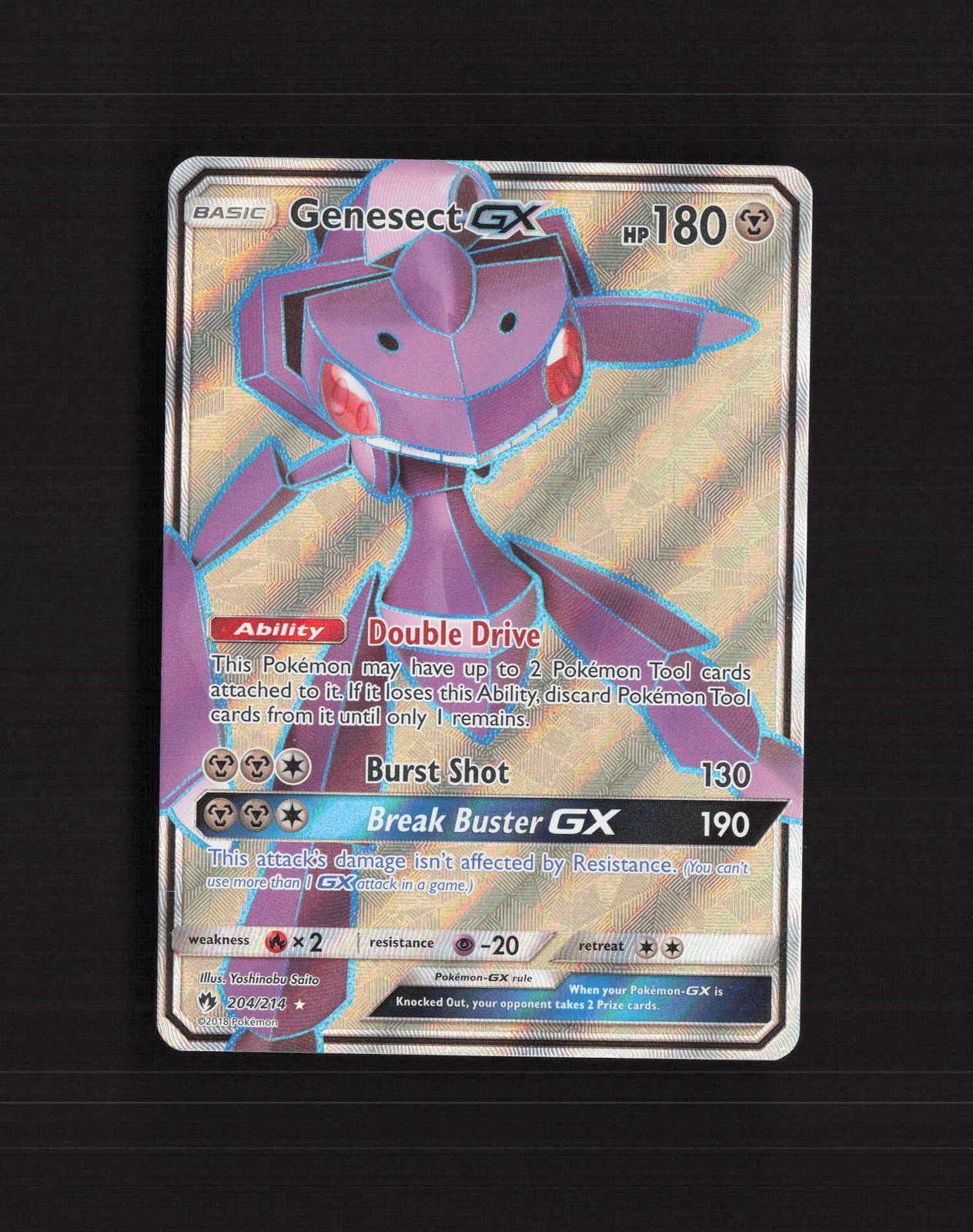 Genesect GX 204/214 Lost Thunder Full Art Ultra Rare Holo Pokemon Card LP
