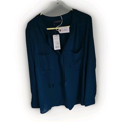 Violeta by Mango Women's Blouse Teal Blue UK 22