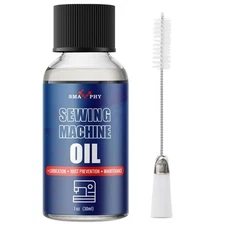 Sewing Machine Oil with Oil Applicator and Dual-Ended Brush Clear Machine Oil...