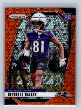 2024 Panini Prizm #328 Devontez Walker Orange Disco Prizm Ravens Rookie