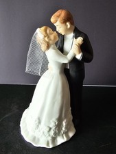 Vintage Lefton 04965 5" Wedding Cake Bride Groom Figurine 1985