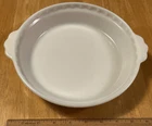 Vintage Pyrex White Milk Glass 8 1/2" Fluted Edge Pie Plate Baking Dish #228