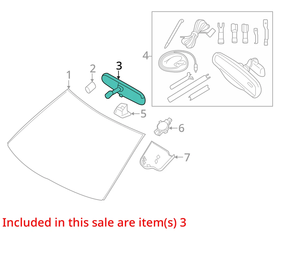 Espejo retrovisor interior Lincoln Town Car 2006-2011 fabricante original X603U Foto 3 de 4