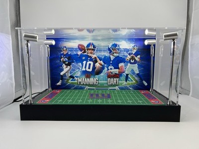 Eli Manning & Jaxson Dart Custom 2 Mini Helmet Display Case W/ LED Lights