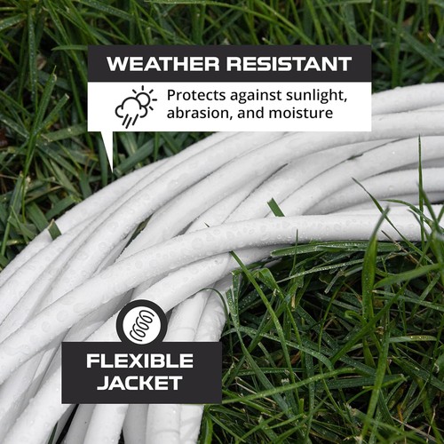 3 Ft Outdoor Extension Cord - 16/3 SJTW Durable White Electrical Cable - 第 4/8 張圖片
