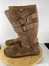 Emu Boots Womens 9 Shelly Snow Brown Suede Pull On Round Toe Comfort Warmth Fair