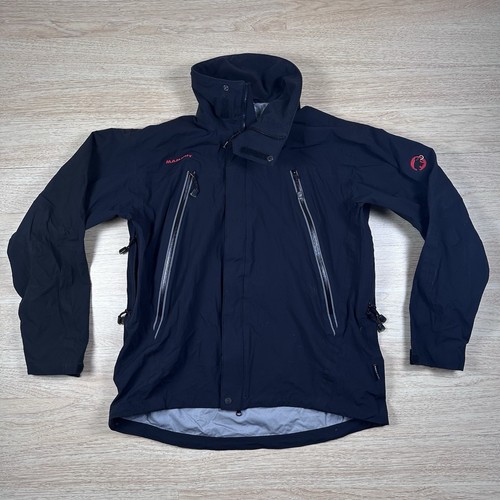 Mammut Nylon Jacket Men’s Black Large L Full Zip Big Pocket Snow Hiking Jacket