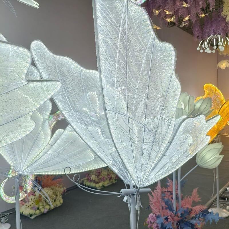 2PC White Butterfly Floor lamp Romantic Decoration Party Atmosphere Props