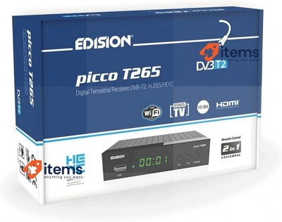 EDISION PICCO T265, DTT High Definition H265 HEVC, DVB - T2 Black