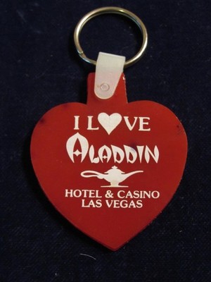 I Love ALADDIN Red Heart Key Chain Las Vegas Casino- No Longer Exists J21