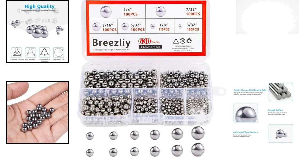 Прочные шарики подшипниковые из хромированной стали 630 шт. - коррозионностойкие и 9001 - Изображение 2 из 4