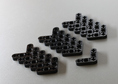 LEGO Technic: 16x Liftarm Modified Bent Thin, Winkel, schwarz