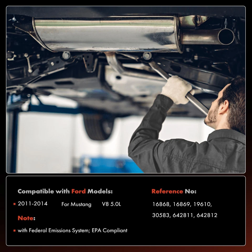 2x Conversor Catalítico Lateral de Motorista e Passageiro para Ford Mustang 2011-2014 5.0L - Imagem 2 de 4