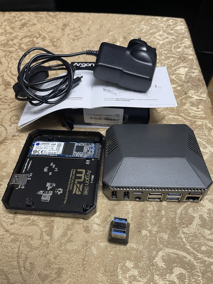 Argon One M2 + Case Expansion Board for Raspberry Pi 4B + 120GB M.2 SATA + PSU - Image 3 of 4