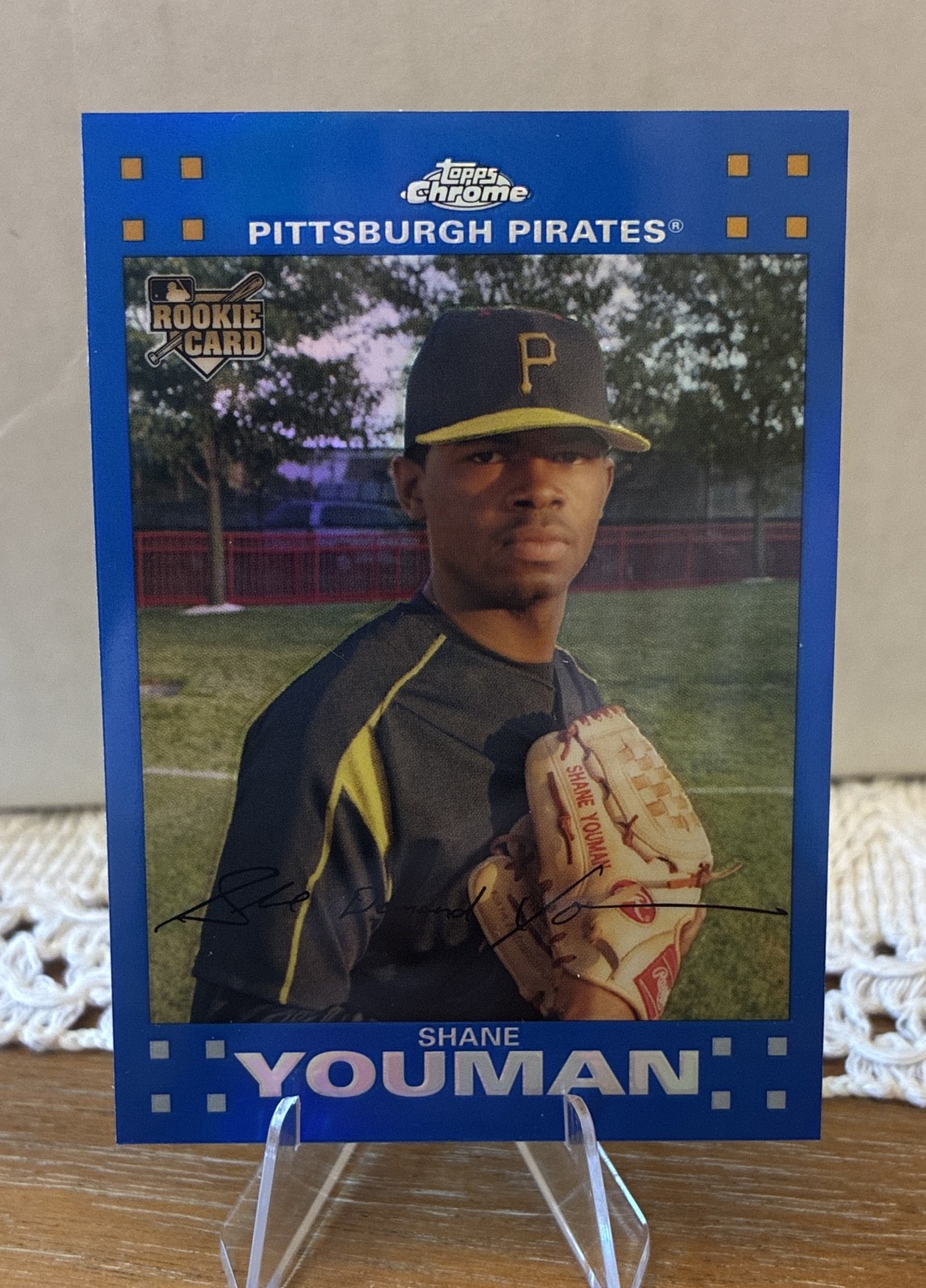 2007 Topps Chrome - Shane Youman #305 Blue Refractor (RC)