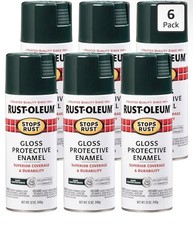 Rust-oleum 7733830 Stops Rust Spray Paint12 Oz Gloss Dark Hunter Green 6 Pack